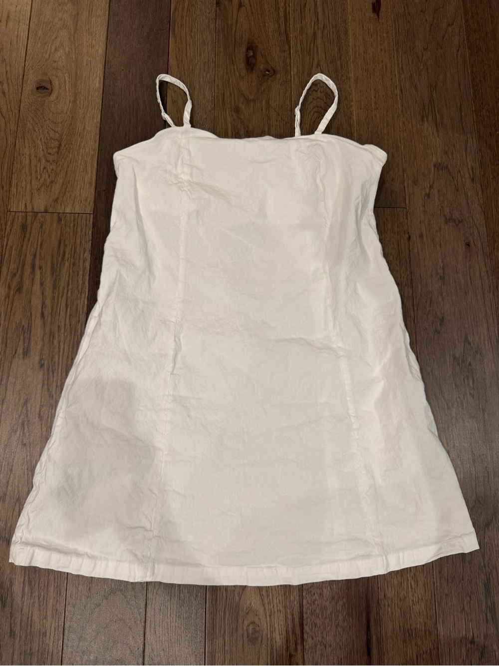 Athleta White Linen Blend “Paradise Cami” Square Neck Sundress - Picture 2 of 4